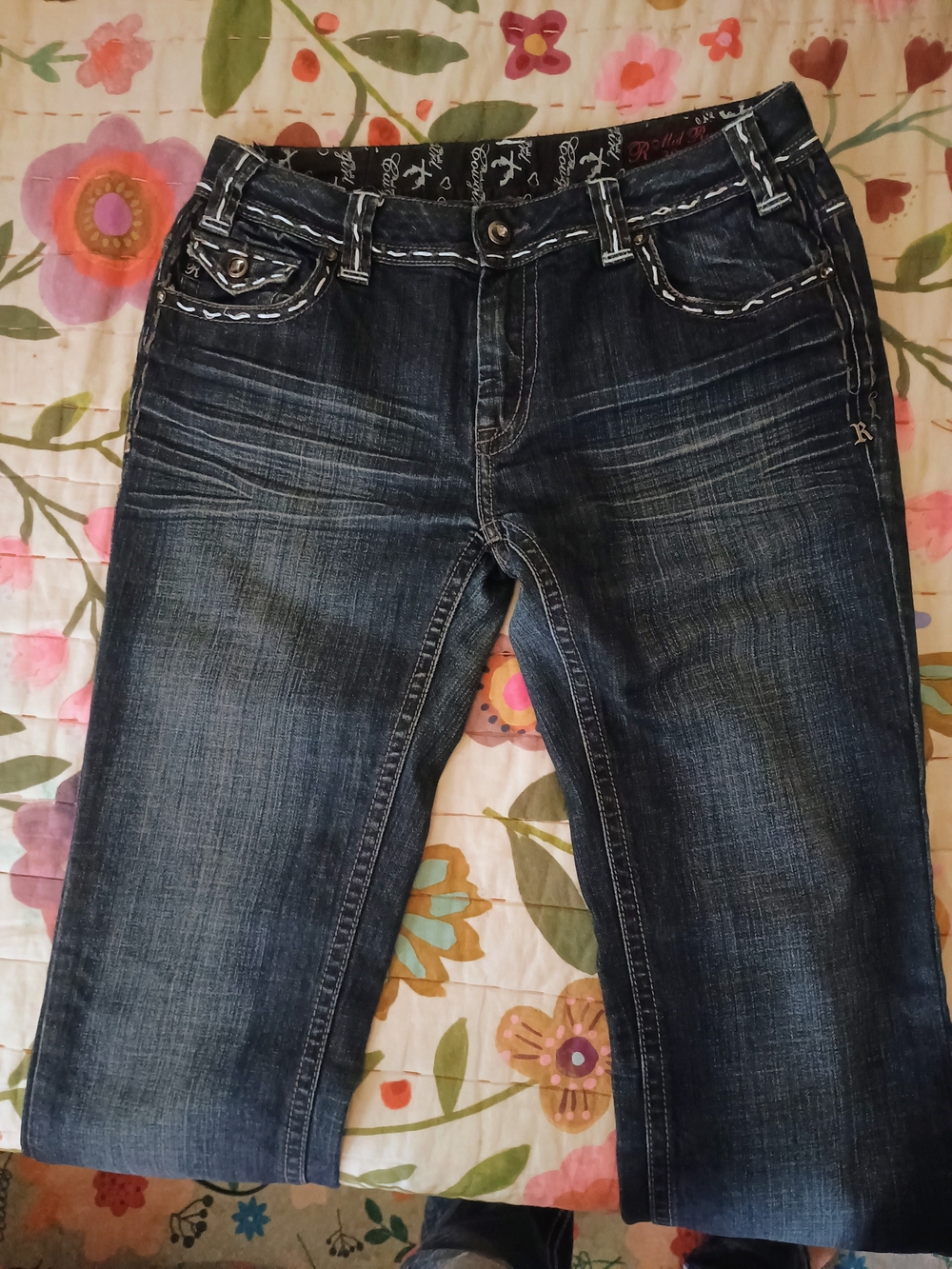 Rock & Roll Cowgirl Dark Blue Boot Cut Jeans